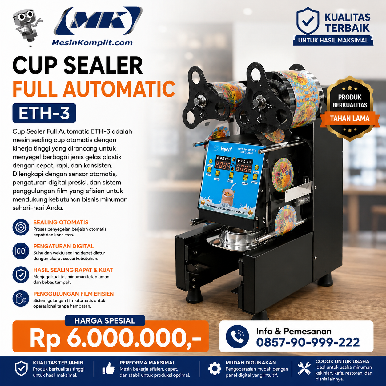 Cup Sealer Otomatis Eton ...